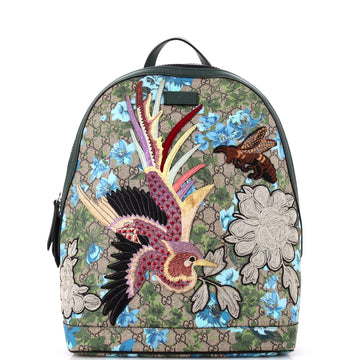 Gucci Zip Backpack Embroidered Printed GG Coated Canvas Medium