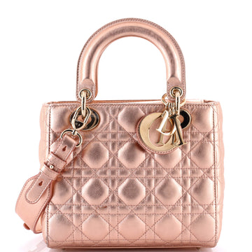 Christian Dior My ABCDior Lady Dior Bag Metallic Cannage Quilt Leather