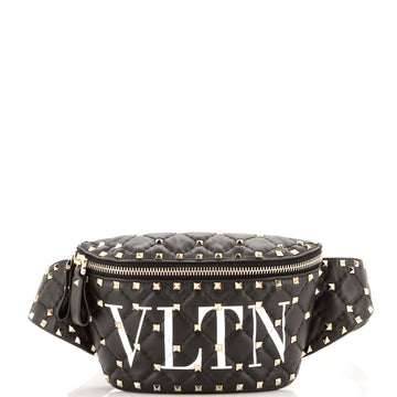 Valentino Garavani VLTN Rockstud Spike Belt Bag Quilted Printed Leather