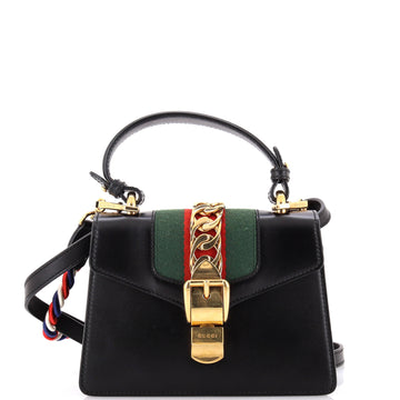 Gucci Sylvie Top Handle Bag Leather Mini