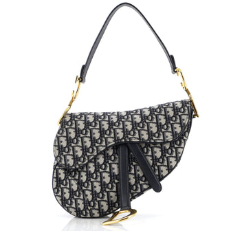 Christian Dior Saddle Handbag Oblique Canvas Medium