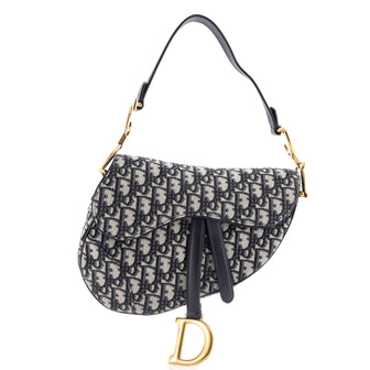 Christian Dior Saddle Handbag Oblique Canvas Medium