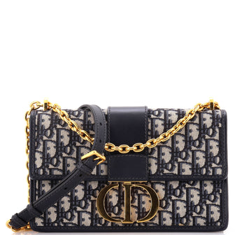 Christian Dior 30 Montaigne Chain Flap Bag Oblique Canvas