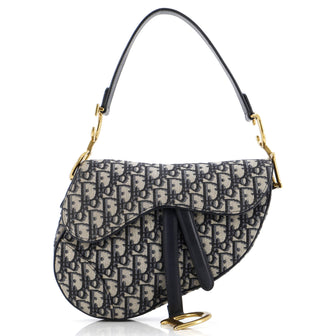 Christian Dior Saddle Handbag Oblique Canvas Medium