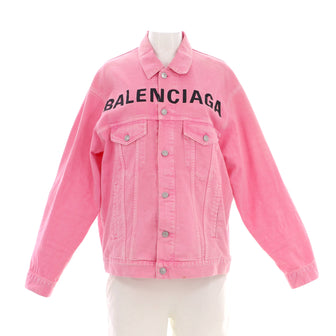 Balenciaga Women's Logo Oversized Jacket Denim
