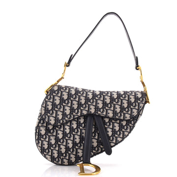 Christian Dior Saddle Handbag Oblique Canvas Medium