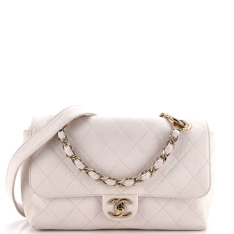 Chanel City Walk Flap Bag Quilted Caviar Medium