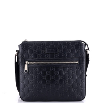 Gucci Signature Zip Messenger Bag Guccissima Leather Small
