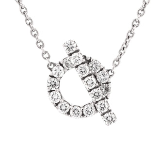 Hermes Finesse Pendant Necklace 18K White Gold and Diamonds