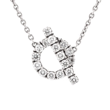 Hermes Finesse Pendant Necklace 18K White Gold and Diamonds