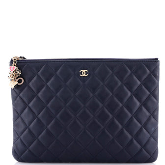 Chanel CC Casino O Case Clutch Quilted Lambskin Medium