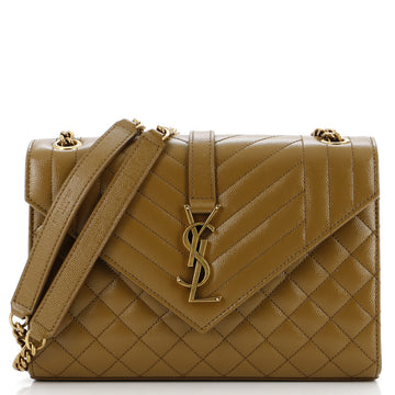 Saint Laurent Classic Monogram Envelope Satchel Mixed Matelasse Leather Medium