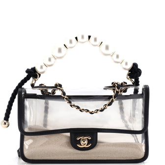 Chanel Sand By The Sea Pearl Flap Bag PVC with Lambskin Medium