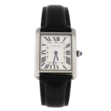 Cartier Tank Solo Quartz Watch Stainless Steel and Leather 27