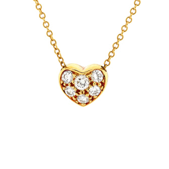 Tiffany & Co. Heart Pendant Necklace 18K Yellow Gold with Diamonds