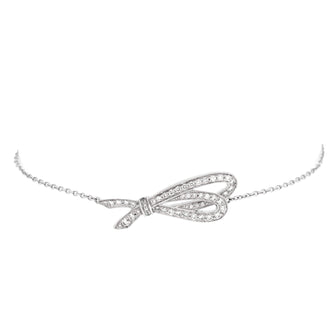 Tiffany & Co. Bow Knot Chain Bracelet 18K White Gold with Diamonds Small