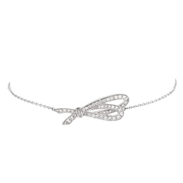 Tiffany & Co. Bow Knot Chain Bracelet 18K White Gold with Diamonds Small