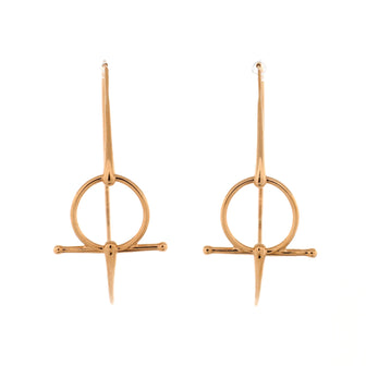 Hermes Filet d'Or Hoop Earrings 18K Rose Gold