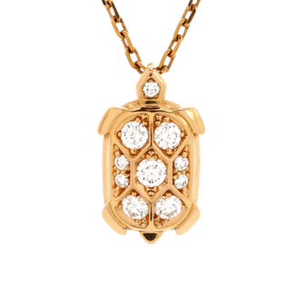 Cartier Tortue Pendant Necklace 18K Rose Gold and Diamonds