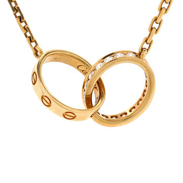 Cartier Love Interlocking Necklace 18K Yellow Gold and Diamonds