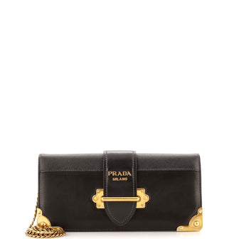Prada Cahier Chain Clutch City Calf and Saffiano