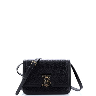 Burberry TB Flap Bag Monogram Embossed Leather Small