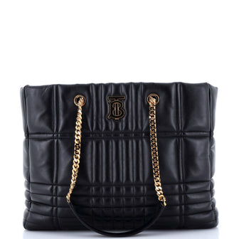 Burberry Lola Shopping Tote Quilted Lambskin Medium