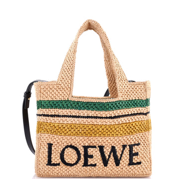 Loewe Paula's Ibiza Logo Convertible Tote Raffia Small