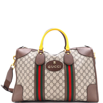 Gucci Neo Vintage Web Duffle Bag GG Coated Canvas Medium