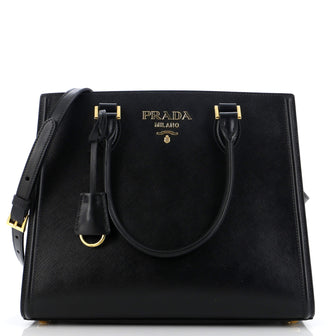 Prada Convertible Open Tote Saffiano with Soft Calf Medium