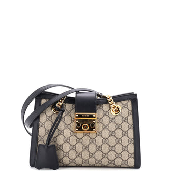 Gucci Padlock Chain Tote GG Coated Canvas Small
