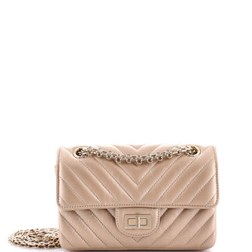 Chanel Reissue 2.55 Flap Bag Chevron Metallic Aged Calfskin Mini