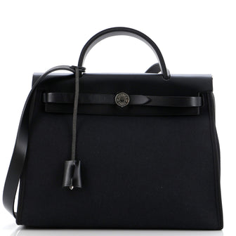 Hermes Herbag Zip Leather and Toile 31