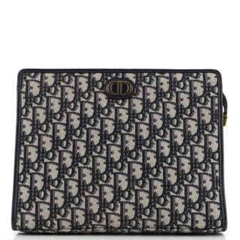 Christian Dior 30 Montaigne Zip Pouch Oblique Canvas Medium