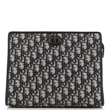 Christian Dior 30 Montaigne Zip Pouch Oblique Canvas Medium