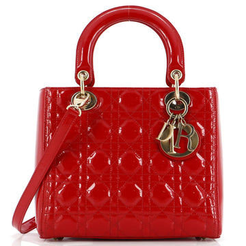 Christian Dior Lady Dior NM Bag Cannage Quilt Patent Medium