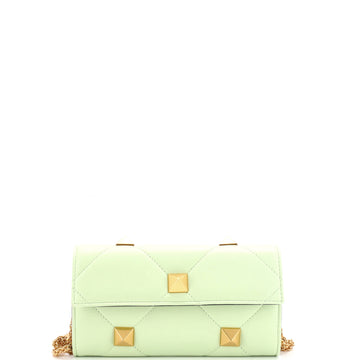 Valentino Garavani Roman Stud Wallet on Chain Quilted Leather