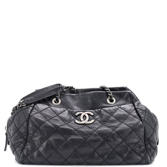 Chanel Stitch It Bowling Bag Quilted Leather Medium