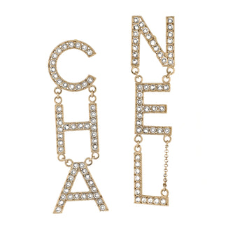 Chanel CHA-NEL Drop Earrings Metal with Crystals