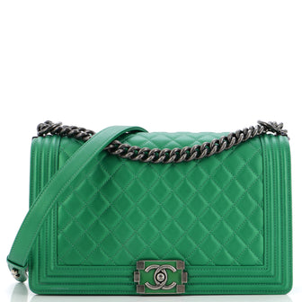 Chanel Boy Flap Bag Quilted Lambskin New Medium