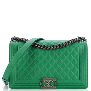 Chanel Boy Flap Bag Quilted Lambskin New Medium