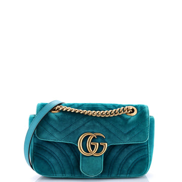 Gucci GG Marmont Flap Bag Matelasse Velvet Mini