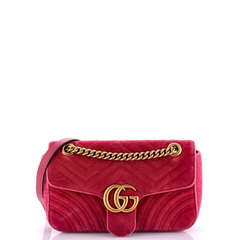 Gucci GG Marmont Flap Bag Matelasse Velvet Small