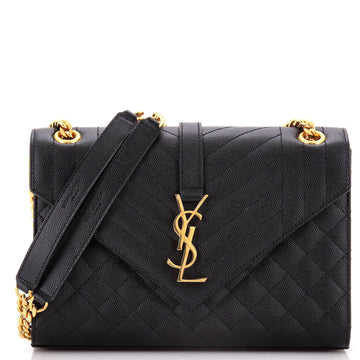 Saint Laurent Classic Monogram Envelope Satchel Mixed Matelasse Leather Medium