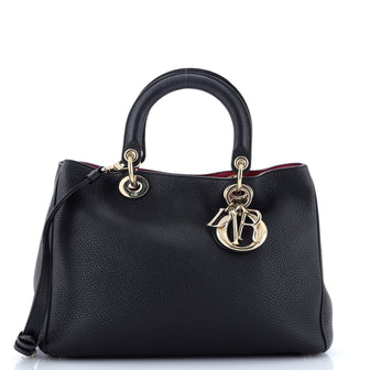 Christian Dior Diorissimo Tote Pebbled Leather Medium