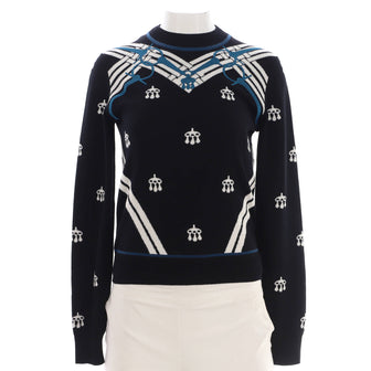 Hermes Women's Mors a Jouets Crewneck Sweater Embroidered Wool