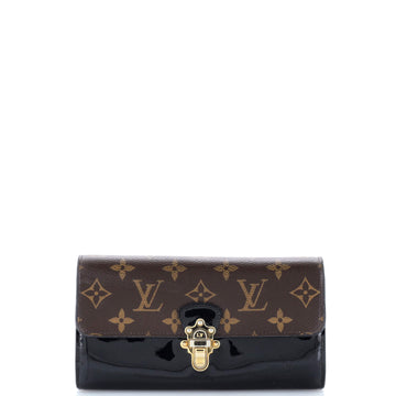 Louis Vuitton Cherrywood Wallet Vernis with Monogram Canvas