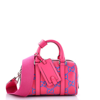 Gucci Duffle Bag GG Embossed Perforated Leather Mini