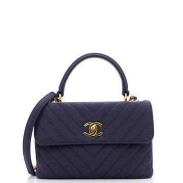 Chanel Trendy CC Top Handle Bag Chevron Jersey Small