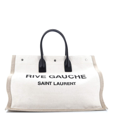 Saint Laurent Rive Gauche Shopper Tote Camo Canvas Large